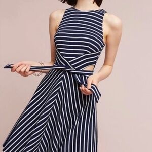 Anthropologie Kinsley Cut Out Striped Dress